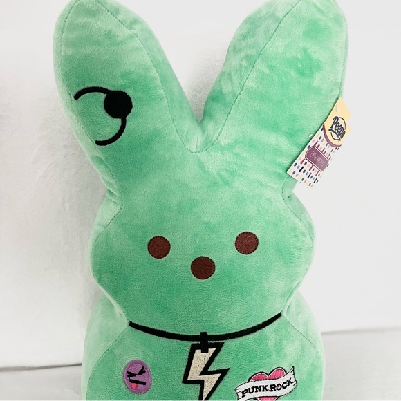 Peeps LAST ONE ☝️ 16” Emo Mint Green Punk Rock Bunny Plush With Free Gift! - Picture 4 of 7